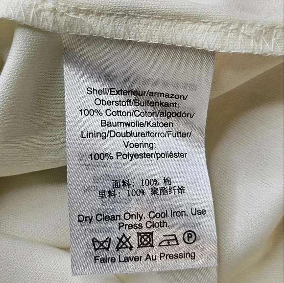 DKNY Cotton Halter Neckline Belt Sleeveless Midi Ivory Multicolor Dress Size 18W - Picture 7 of 12